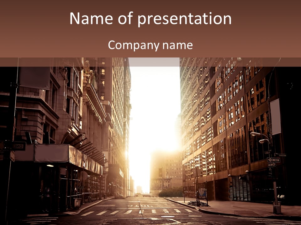 Empty Office Morning PowerPoint Template