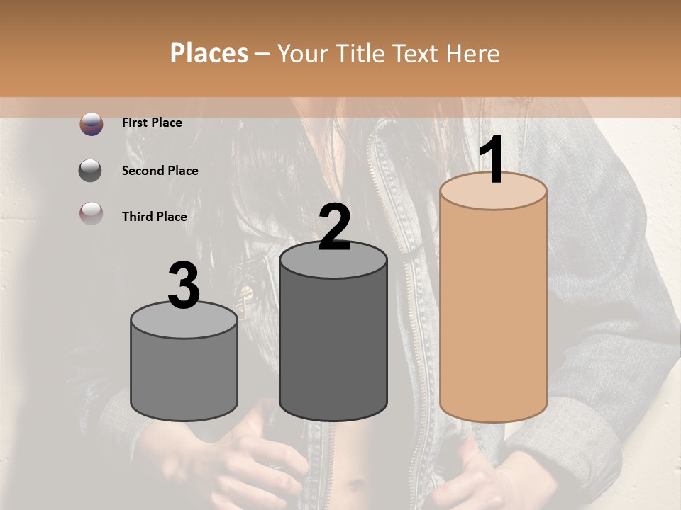 Brunette Female Posing PowerPoint Template