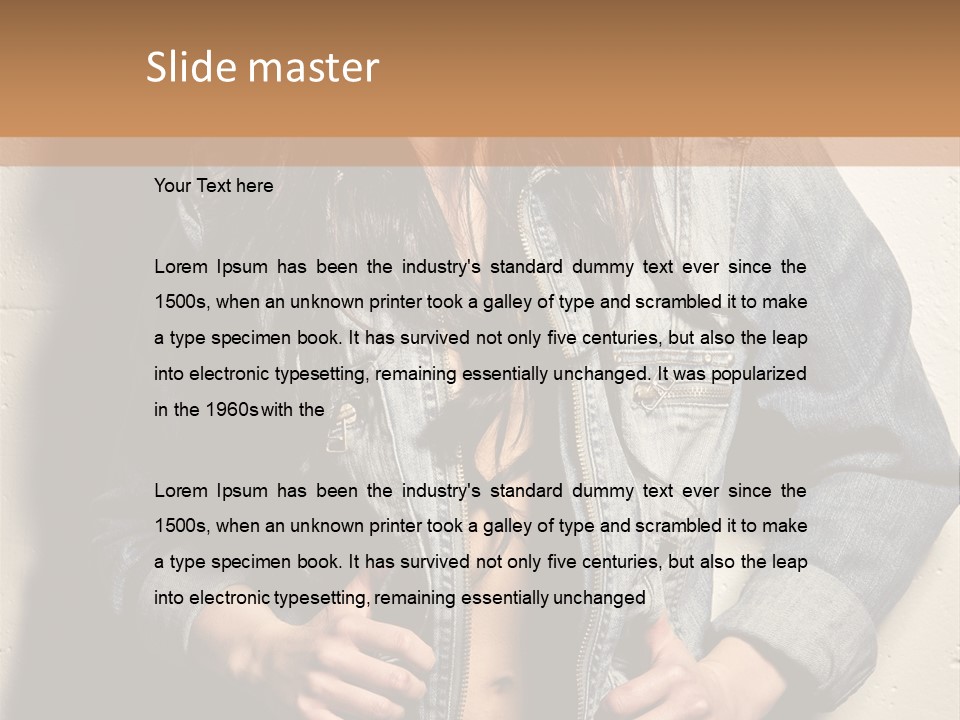 Brunette Female Posing PowerPoint Template