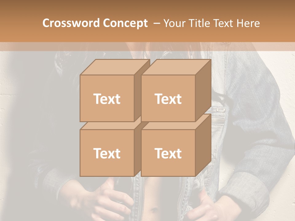 Brunette Female Posing PowerPoint Template