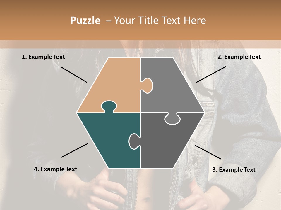 Brunette Female Posing PowerPoint Template