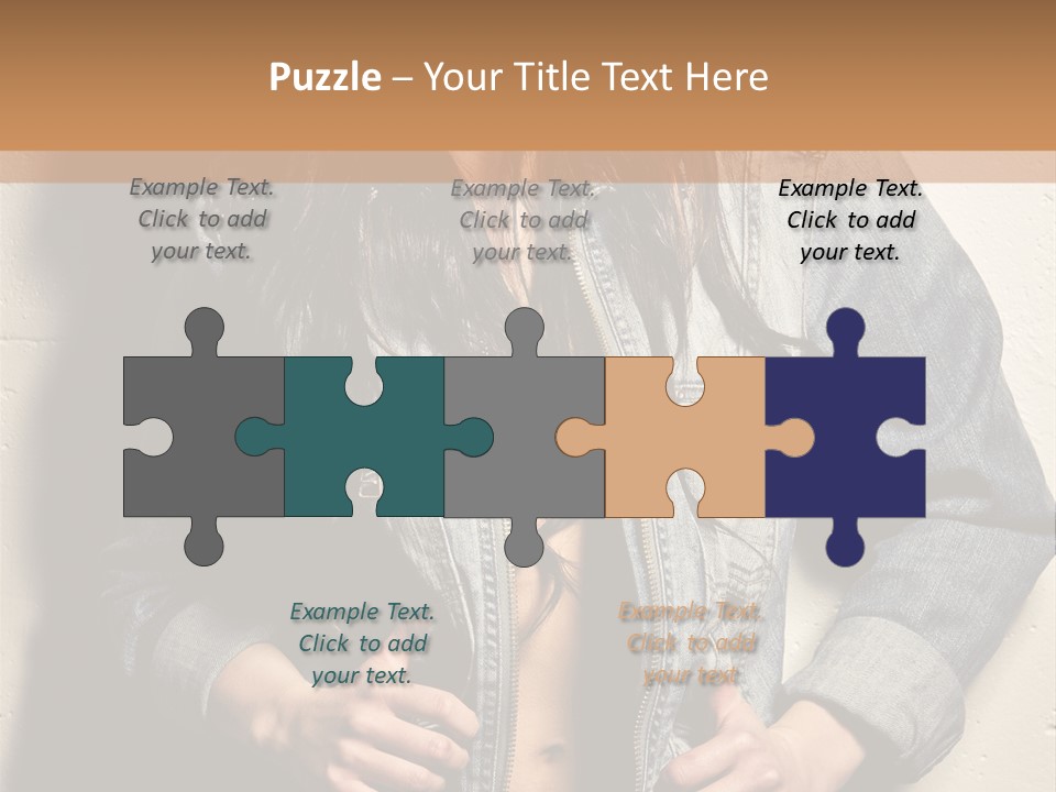 Brunette Female Posing PowerPoint Template