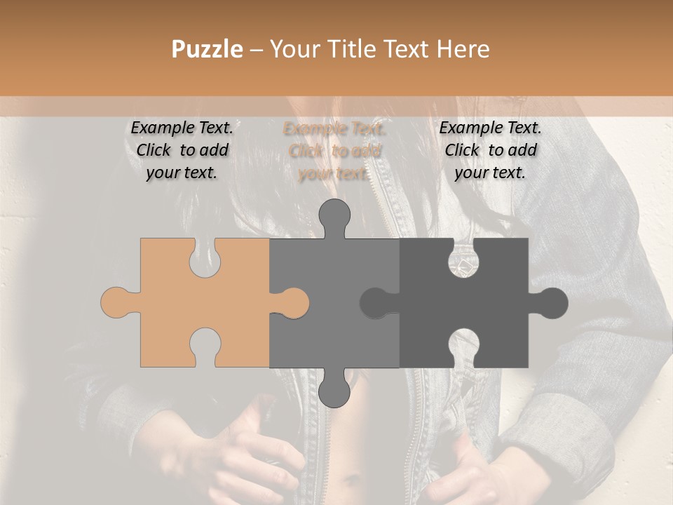 Brunette Female Posing PowerPoint Template