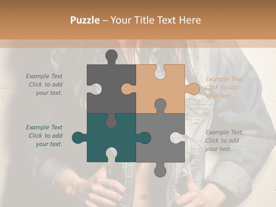 Brunette Female Posing PowerPoint Template