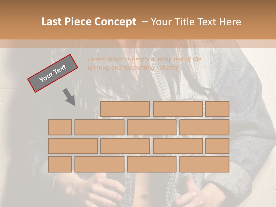 Brunette Female Posing PowerPoint Template