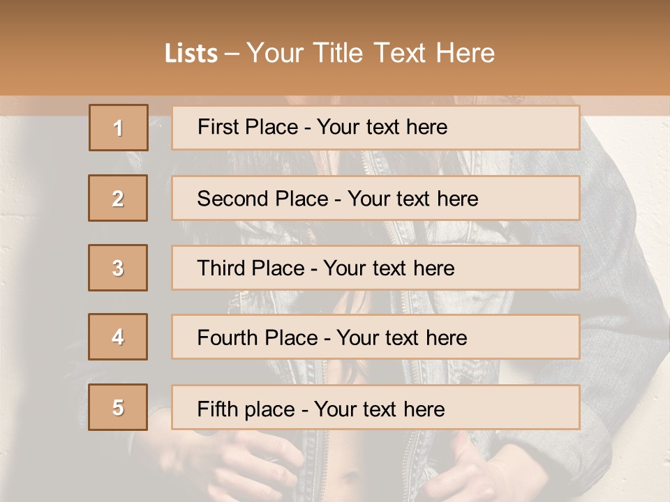 Brunette Female Posing PowerPoint Template