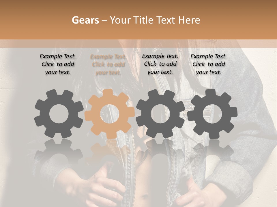 Brunette Female Posing PowerPoint Template