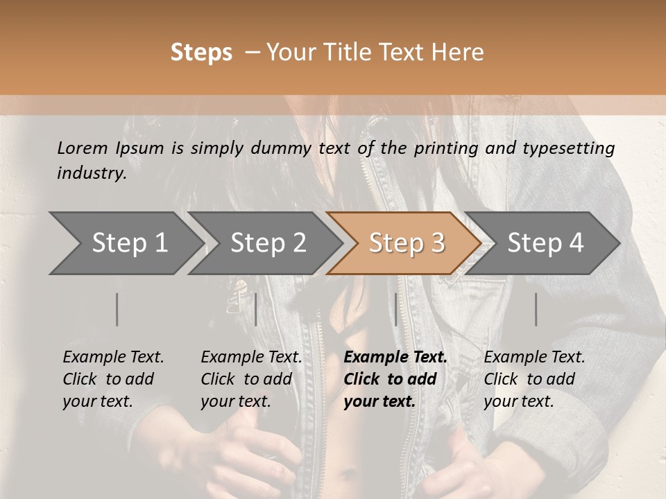 Brunette Female Posing PowerPoint Template