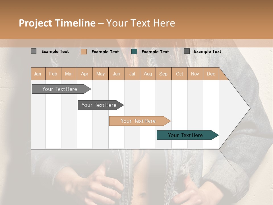 Brunette Female Posing PowerPoint Template