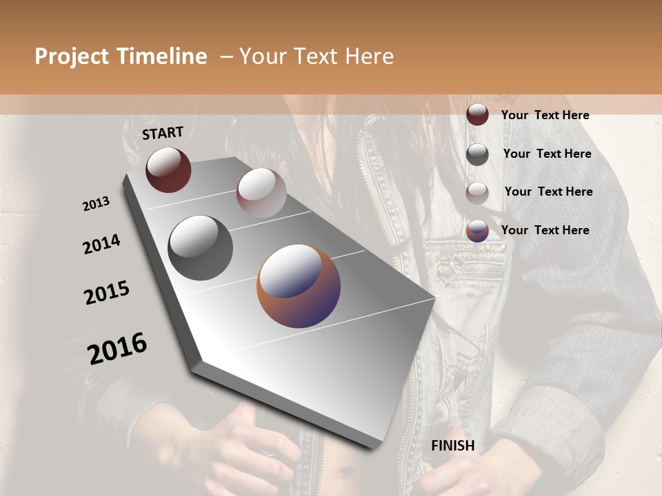 Brunette Female Posing PowerPoint Template