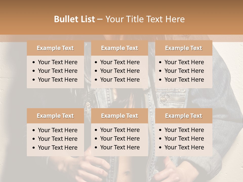 Brunette Female Posing PowerPoint Template