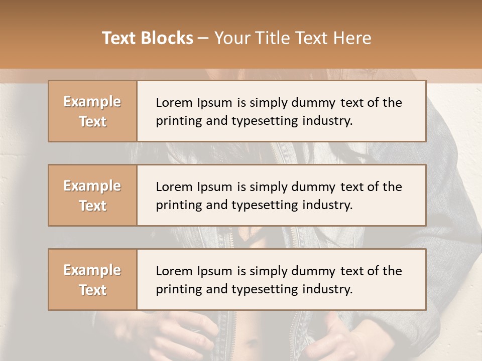 Brunette Female Posing PowerPoint Template