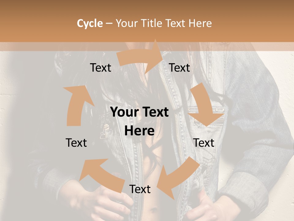 Brunette Female Posing PowerPoint Template