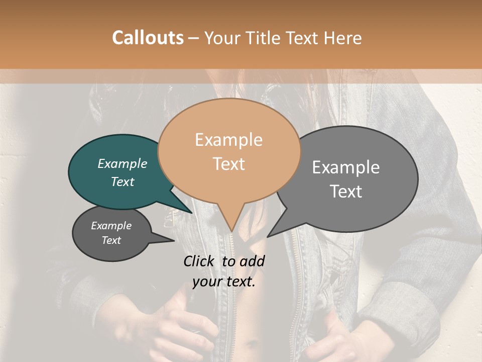 Brunette Female Posing PowerPoint Template