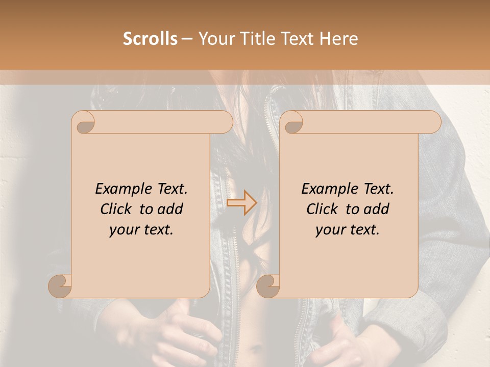 Brunette Female Posing PowerPoint Template