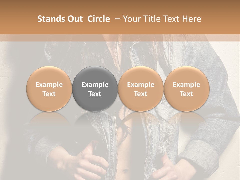 Brunette Female Posing PowerPoint Template