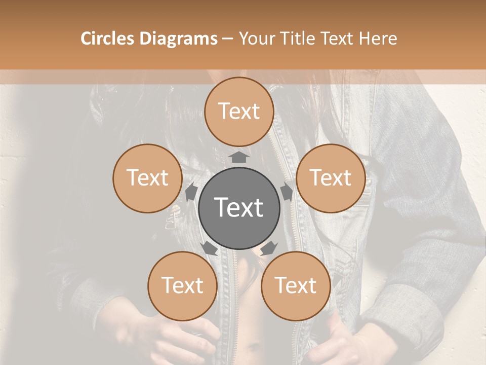 Brunette Female Posing PowerPoint Template