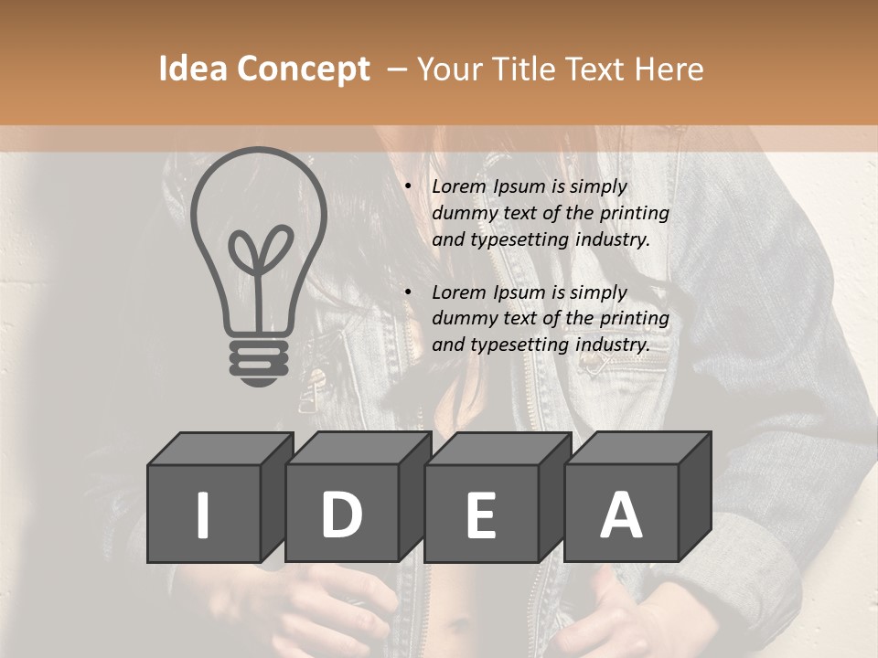 Brunette Female Posing PowerPoint Template