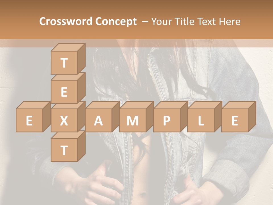 Brunette Female Posing PowerPoint Template