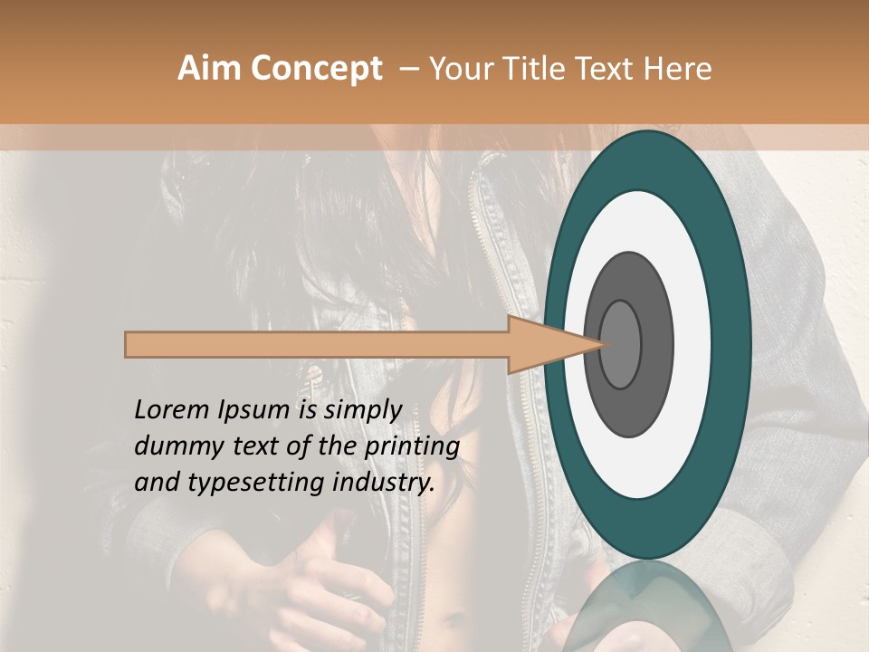 Brunette Female Posing PowerPoint Template