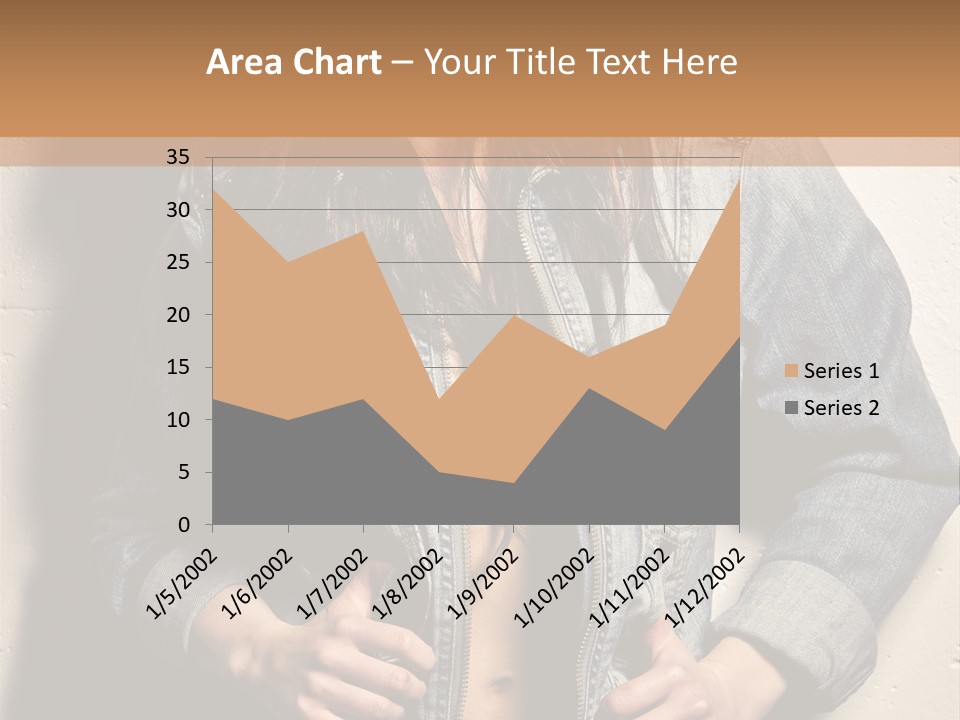 Brunette Female Posing PowerPoint Template