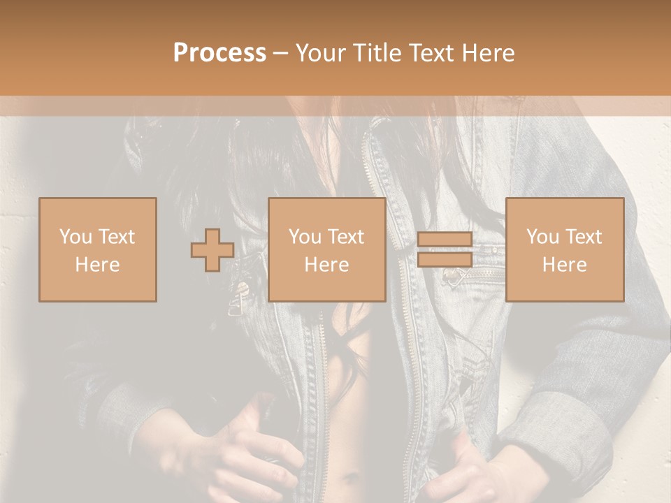 Brunette Female Posing PowerPoint Template