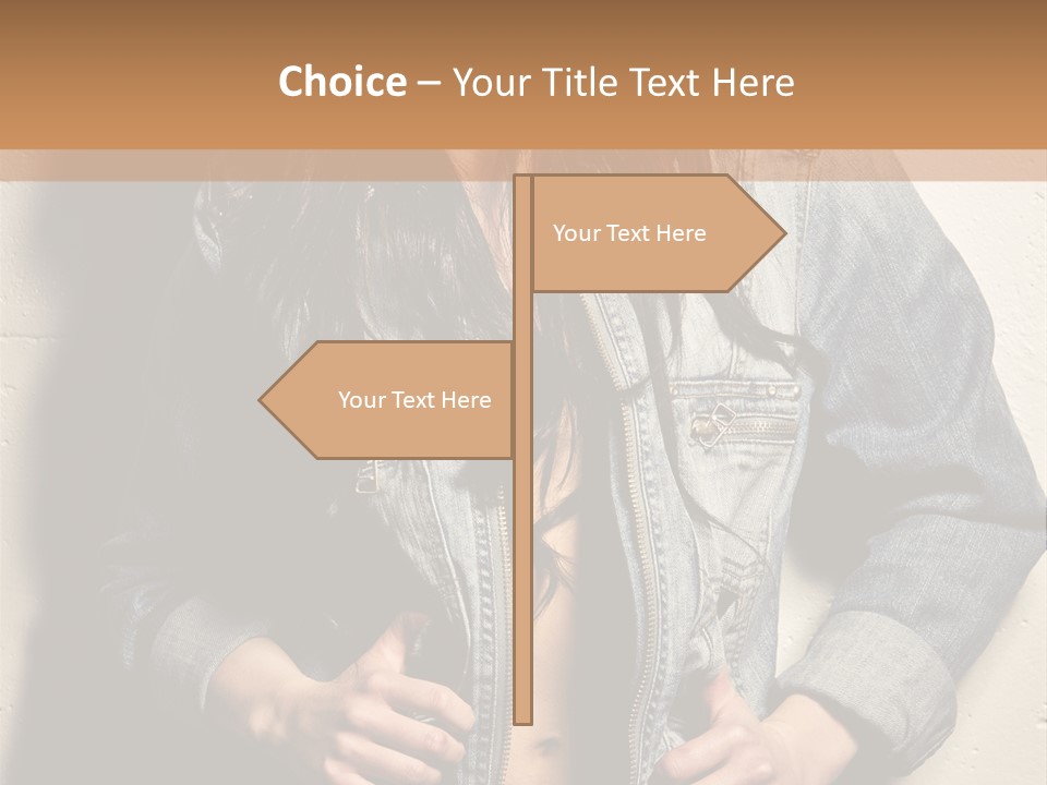 Brunette Female Posing PowerPoint Template
