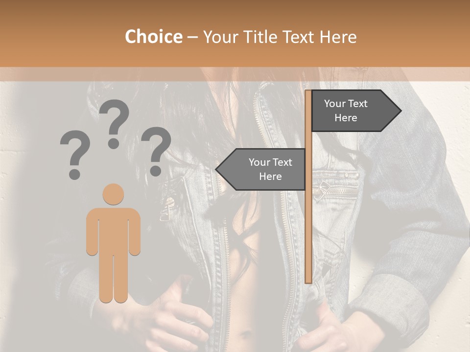 Brunette Female Posing PowerPoint Template