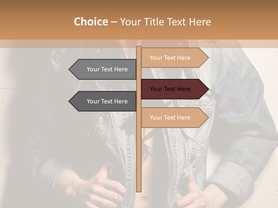 Brunette Female Posing PowerPoint Template