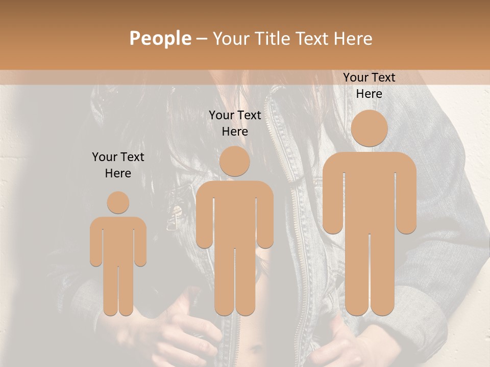 Brunette Female Posing PowerPoint Template