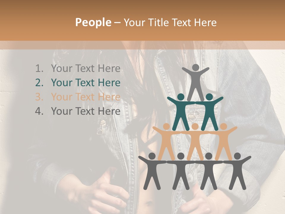 Brunette Female Posing PowerPoint Template