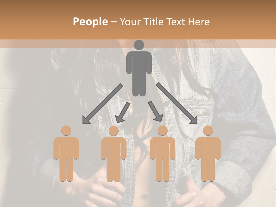 Brunette Female Posing PowerPoint Template