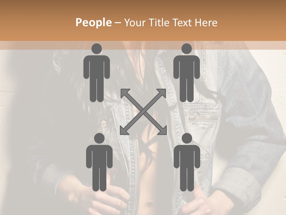 Brunette Female Posing PowerPoint Template