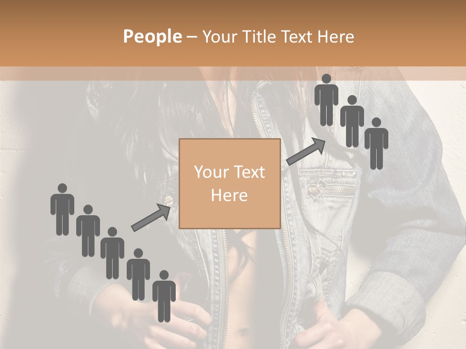 Brunette Female Posing PowerPoint Template