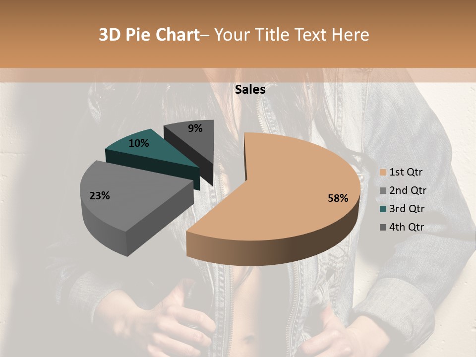 Brunette Female Posing PowerPoint Template