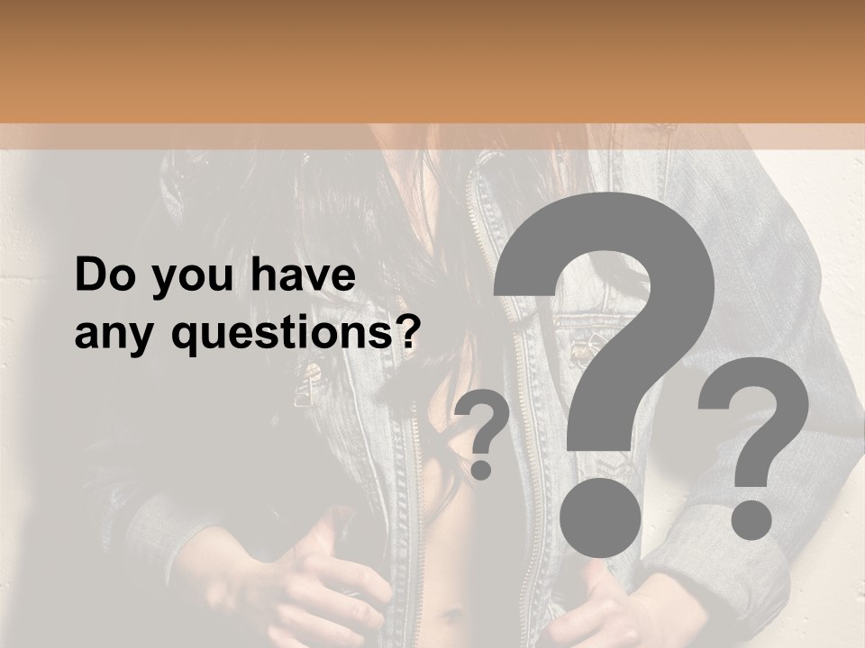 Brunette Female Posing PowerPoint Template