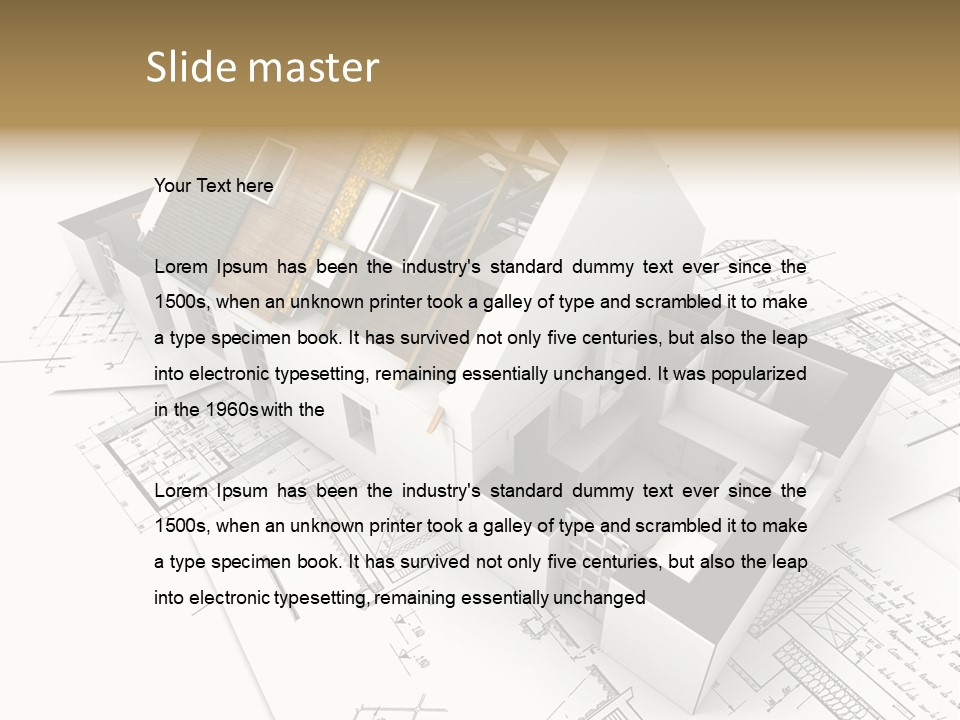 Insulation Plan Roofless PowerPoint Template