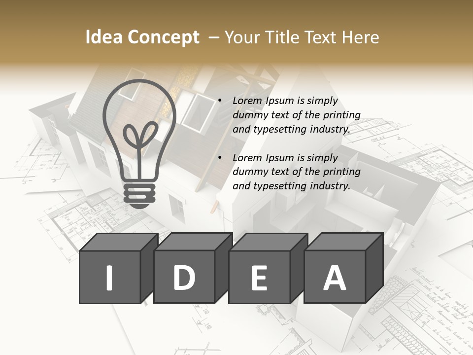 Insulation Plan Roofless PowerPoint Template