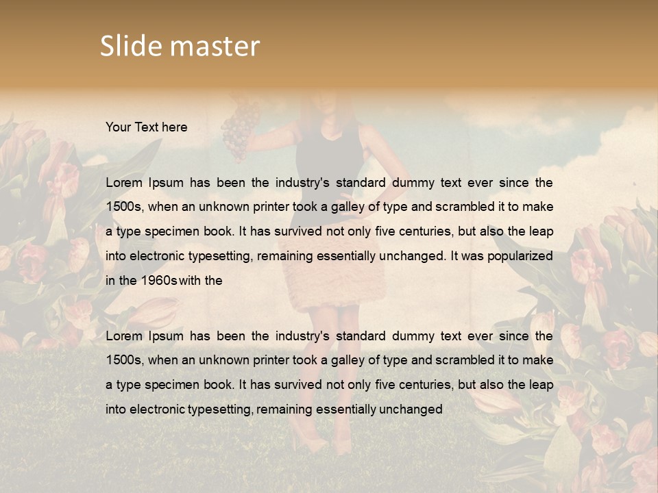 Grunge Aged Beauty PowerPoint Template