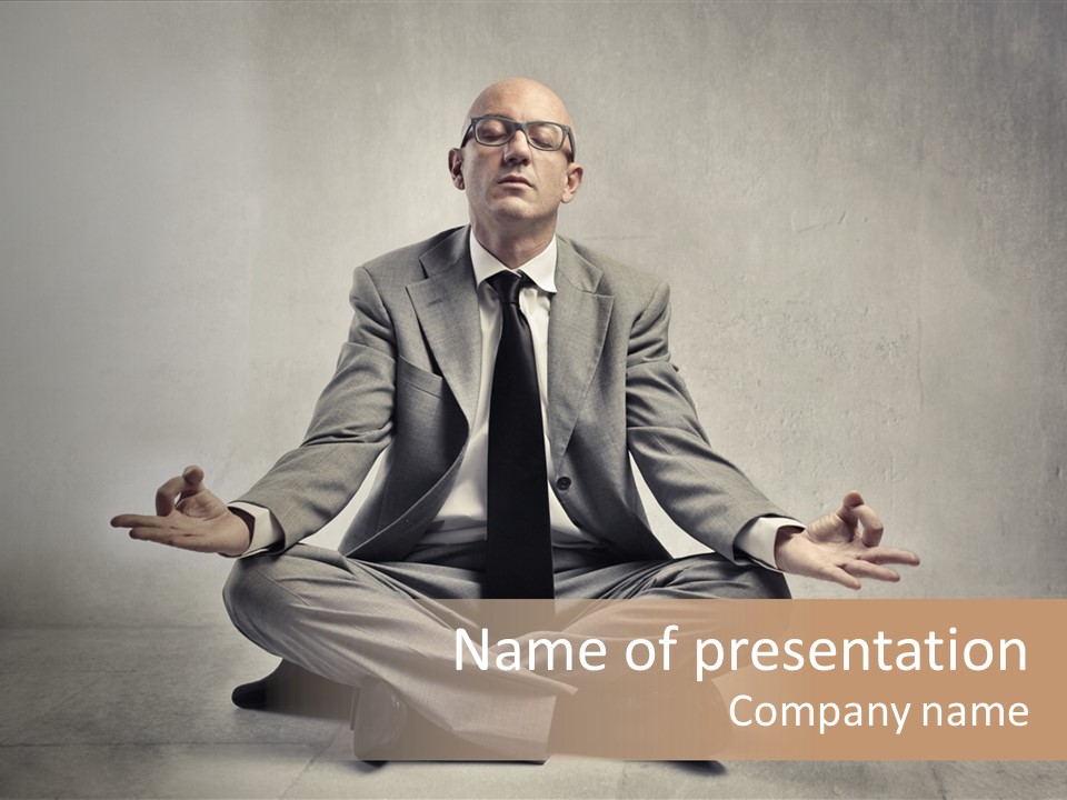 Yoga Stress Caucasian PowerPoint Template