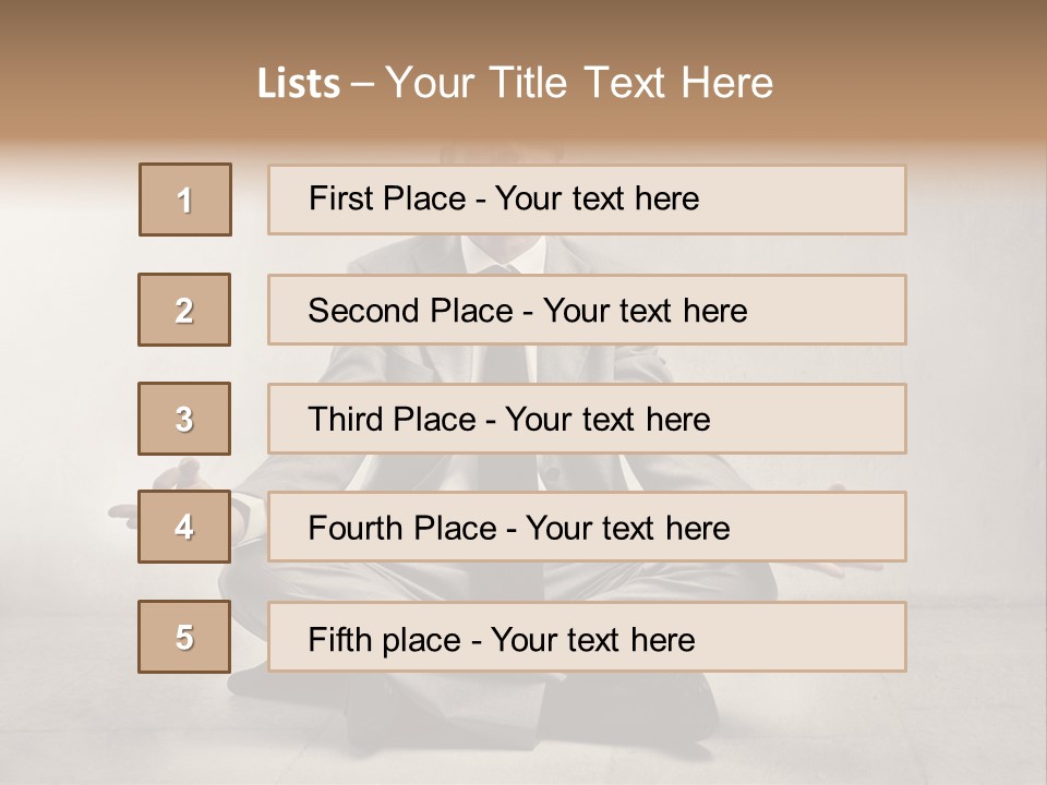 Yoga Stress Caucasian PowerPoint Template