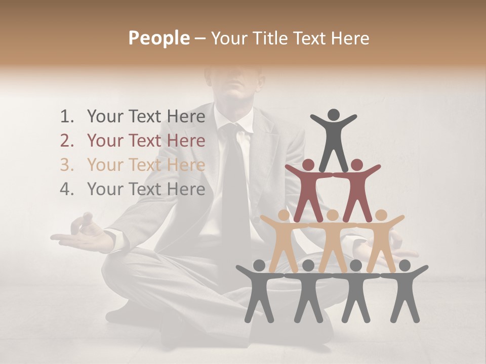 Yoga Stress Caucasian PowerPoint Template