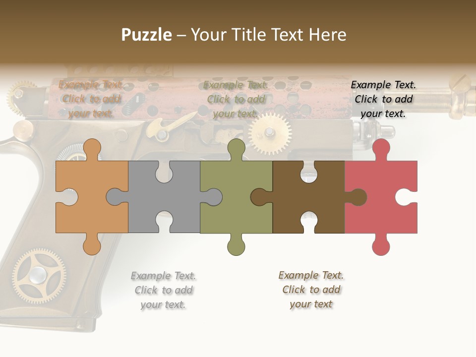 Mad Futuristic Handgun PowerPoint Template