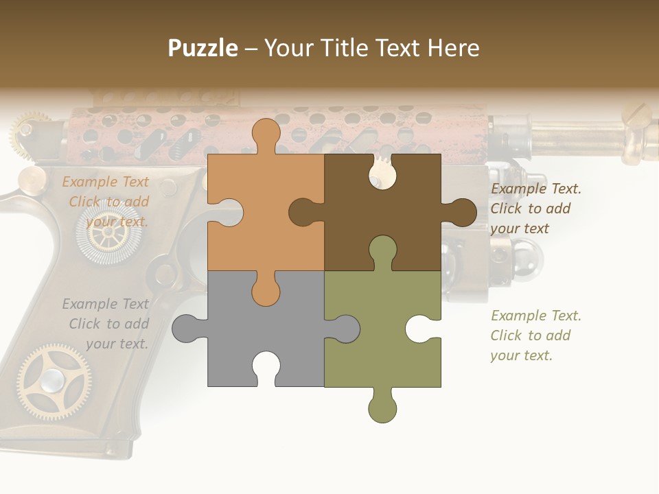 Mad Futuristic Handgun PowerPoint Template