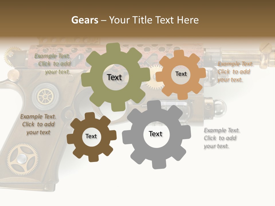 Mad Futuristic Handgun PowerPoint Template