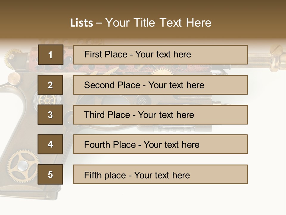 Mad Futuristic Handgun PowerPoint Template