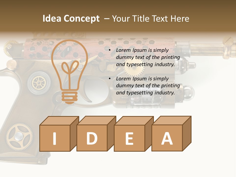 Mad Futuristic Handgun PowerPoint Template