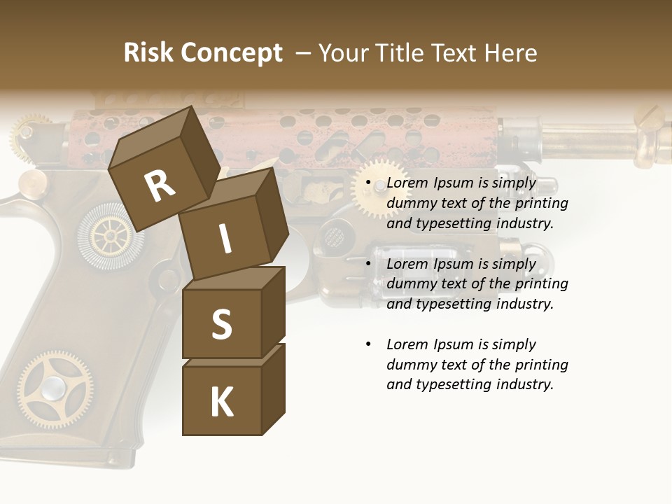 Mad Futuristic Handgun PowerPoint Template