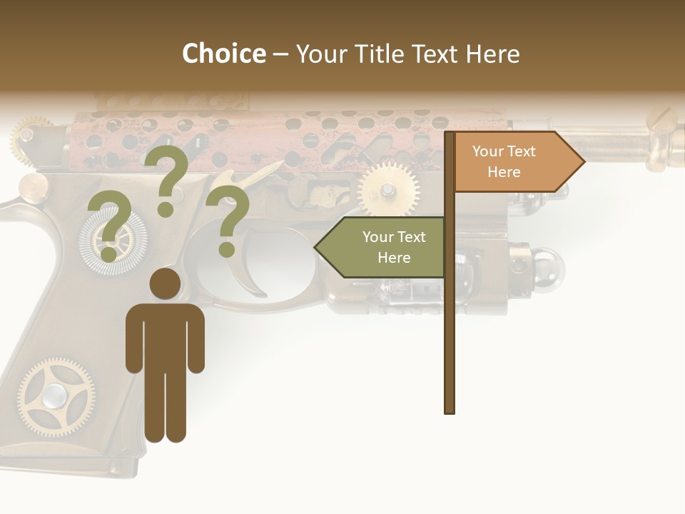 Mad Futuristic Handgun PowerPoint Template