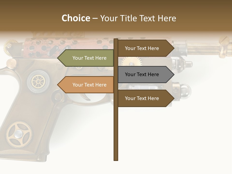Mad Futuristic Handgun PowerPoint Template